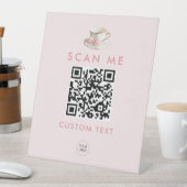Elegante Coquette Preppy Roze Theekop met strik Reclamebord Met Voetstuk (Insitu)