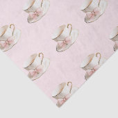 Elegante Coquette Preppy Roze Theekop met strik Tissuepapier (Detail)