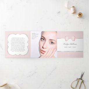 Elegante coquette roze boog trifold brochure drieluik kaart