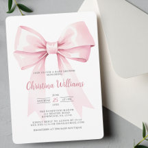 Elegante Coquette Roze Bow Girl Baby shower