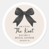 Elegante Coquette Zwarte Strik Bruidsfeest Sticker (Voorkant)