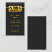 Elegante Corporate Black Construction Home Builder Visitekaartje (Voorkant / Achterkant)
