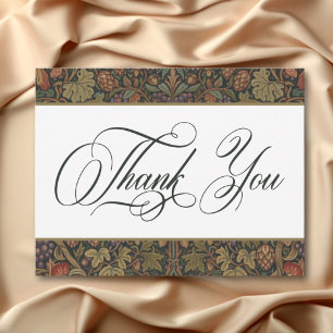 Elegante  Cottage Botanische herfst bruiloft Bedankkaart