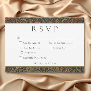 Elegante Cottage Botanische herfst bruiloft QR RSVP Kaartje