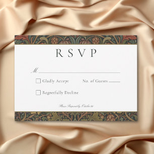 Elegante Cottage Botanische herfst bruiloft RSVP Kaartje