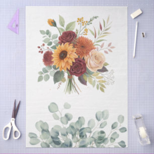 Elegante Cottagecore Herfst Bloemen Boeket Decoupa Tissuepapier