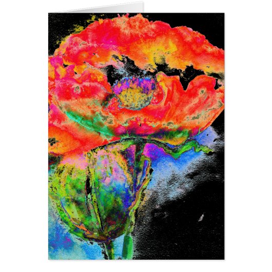 Elégante couleur abstraite rouge florale noir (Devant)