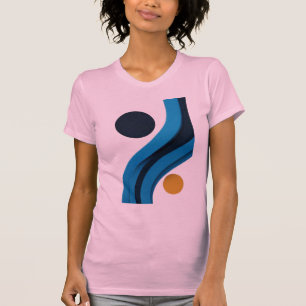 Elégante couleur Art féminin mince T-shirt