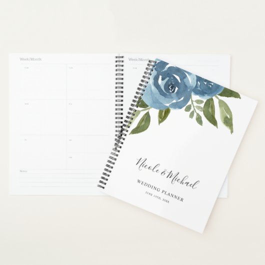 Elégante couleur bleu azur Mariage floral (Devant avec enveloppe)