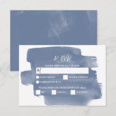 Elégante couleur bleu bleu azur Mariage Cartes RSV (Devant / Derrière)