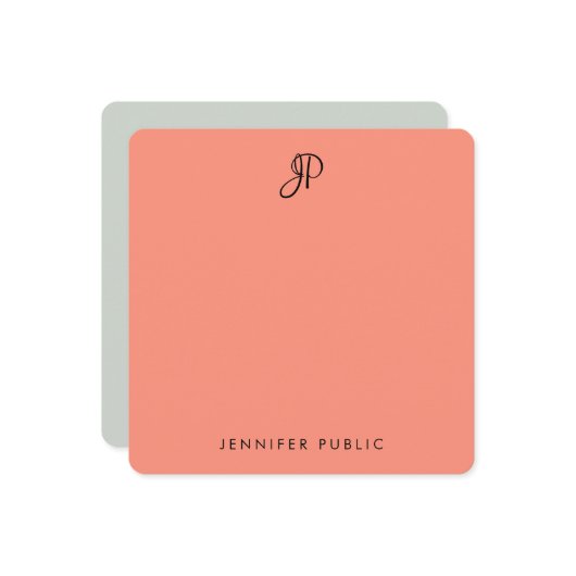 Élégante couleur calligraphie Modèle monogramme (Devant/Arrière en situation)