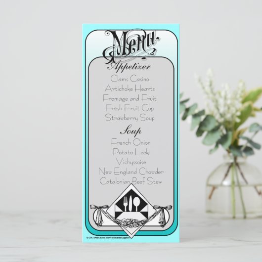 Elégante couleur de la carte de menu 1 (Debout devant)