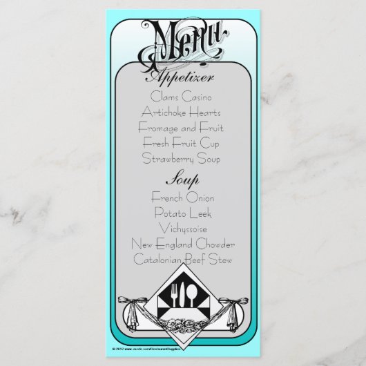 Elégante couleur de la carte de menu 1 (Devant)