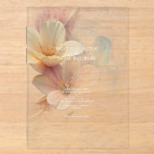 Elégante couleur florale Invitation acrylique (Recto)