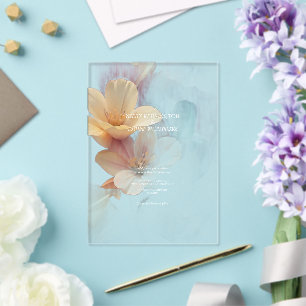 Elégante couleur florale Invitation acrylique