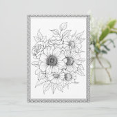 Elégante couleur florale Votre propre carte de voe (Debout devant)