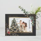 Elégante couleur noire Photo Cartes de Noël (Debout devant)