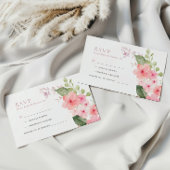 Elégante couleur rose Sakura Flowers mariage carte