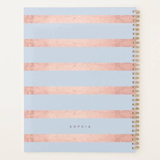 Elégante couleur violet Flore Rose Gold Stripe (Dos)