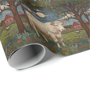 Elegante country chic boho koe boerderij cadeaupapier
