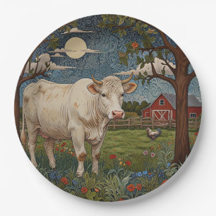 Elegante country chic boho koe boerderij papieren bordje