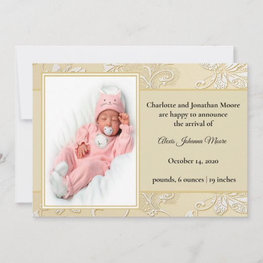 Elégante coupe de mouture blanche coupe Faire-part (Devant)