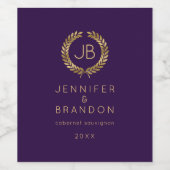 Élégante Couronne De Laurel Or Sur Étiquette De Vi (Étiquettes simples)