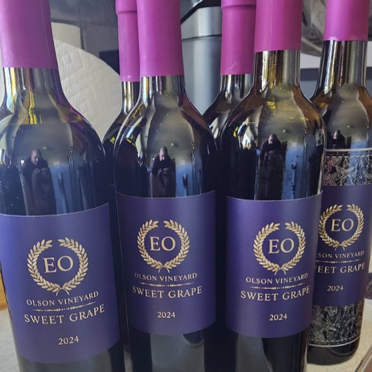 Élégante Couronne De Laurel Or Sur Étiquette De Vi