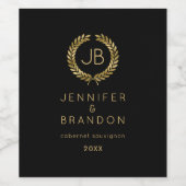 Élégante couronne de laurier d'or sur Étiquette de (Étiquettes simples)