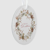 Élégante couronne de Noël en coton et en pin (devant)