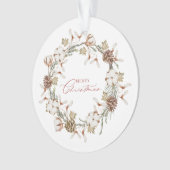 Élégante couronne de Noël en coton et en pin (devant)