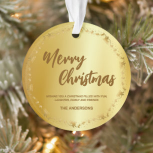 Elégante couronne d'or Père Noël Sled Deer joyeux 