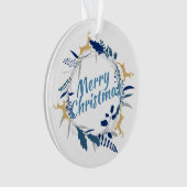 Élégante couronne dorée fleurie de rennes de Noël  (devant)