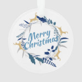 Élégante couronne dorée fleurie de rennes de Noël  (dos)