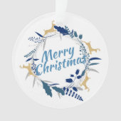 Élégante couronne dorée fleurie de rennes de Noël  (devant)