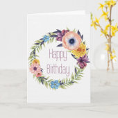 Elégante couronne florale Bonne carte d'anniversai (Fleur jaune)