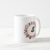 Élégante couronne florale Monogramme de café Mug (Devant droit)
