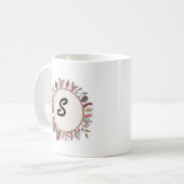 Élégante couronne florale Monogramme de café Mug (Devant gauche)