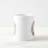 Élégante couronne florale Monogramme de café Mug (Centre)