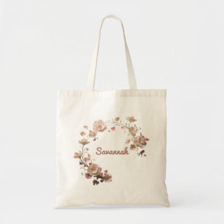 Élégante couronne florale Sac fourre-tout personna