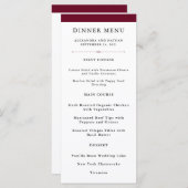 Elegante Couture | Marsala Trouwmenu Menu (Voorkant / Achterkant)