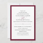 Elegante Couture | Marsala Wedding Kaart (Voorkant)