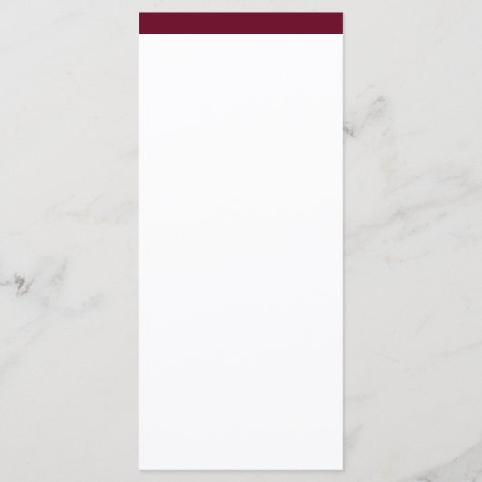 Élégante Couture | Menu de mariage Marsala (Dos)