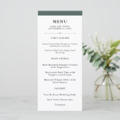 Elegante Couture | Rich Green Wedding Menu (Staand voorkant)