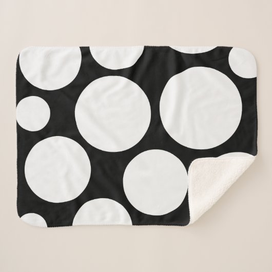 Élégante couverture à points Polka noir et blanc (Devant (Horizontal))