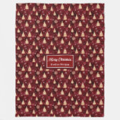 Élégante couverture d'arbres de Noël rouge et or (Devant)