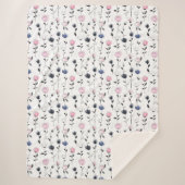 Élégante couverture de sherpa motif rose (Devant)