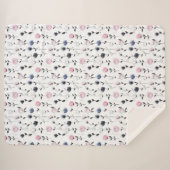 Élégante couverture de sherpa motif rose (Devant (Horizontal))