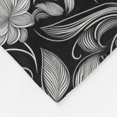 Elégante couverture noire avec contour floral blan (Coin)