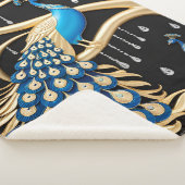 Élégante couverture Sherpa Peacock avec or et bleu (3/4)